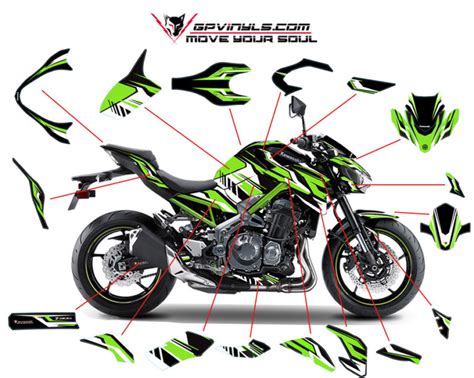 GRAPHIC DECALS KAWASAKI Z900 "GREEN" | GPVINYLS