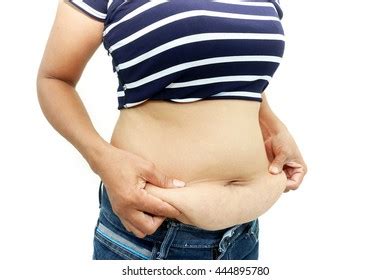 Abdominal Surface Fat Woman On White Shutterstock