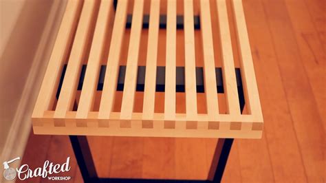 How To Build A DIY Mid-Century Modern Slatted Bench — Crafted Workshop