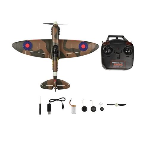 B Avec Batterie Avion Spitfire Rc G Ch Axes En Mousse Epp