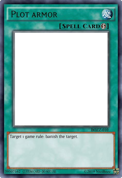 Plot Armor Trap Card Blank Template Imgflip