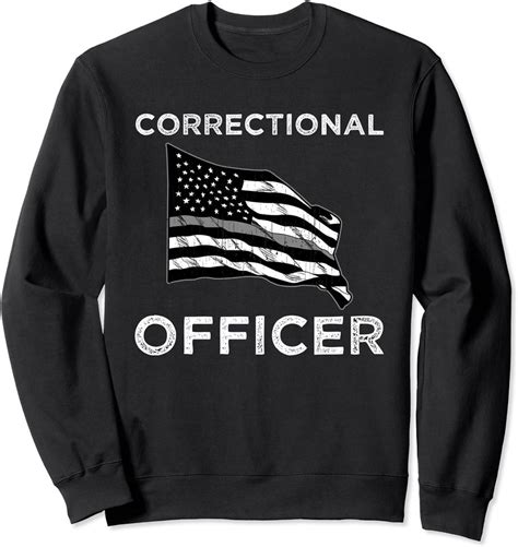 Correctional Officer Flag Sweatshirt Correctional Officer Thin Silver