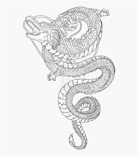 Picture Free Library Shenron Drawing Black And White - Shenron Black ...