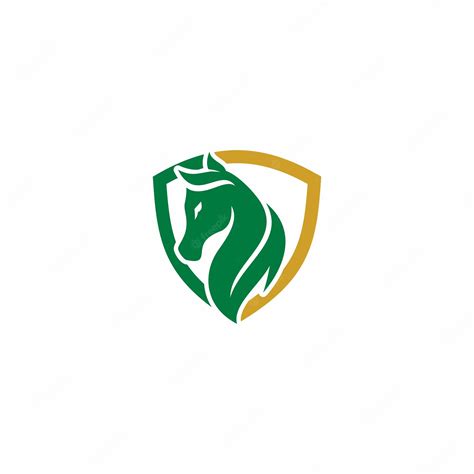 Premium Vector Green Horse Shield Logo With A Green Horse On It