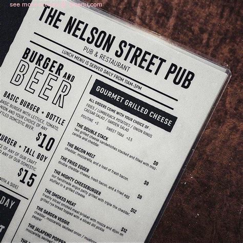 Online Menu Of The Nelson Street Pub Restaurant Pembroke Ontario K8A