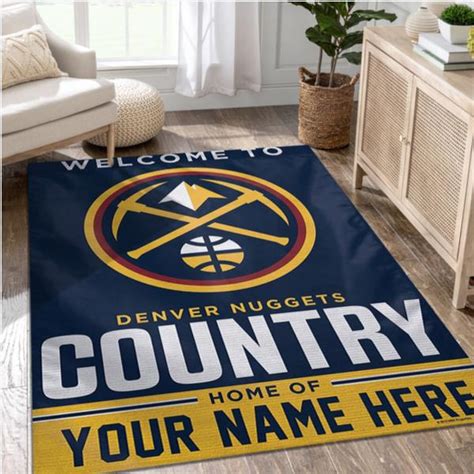 Denver Nuggets Personalized Nba Reangle Area Rug Living Room Rug Peto