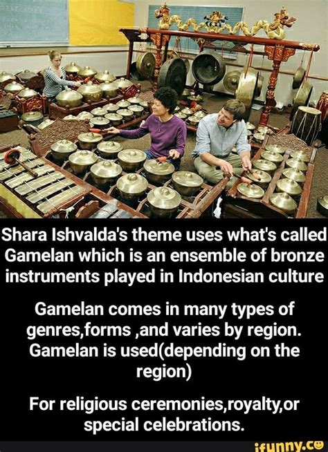 Shara Ishvalda's theme uses what's called Gamelan which is an ensemble ...