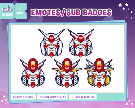 Gundam Sub Badges Helmet, Face, Head, Shape, Twitch, Discord Stream - Etsy