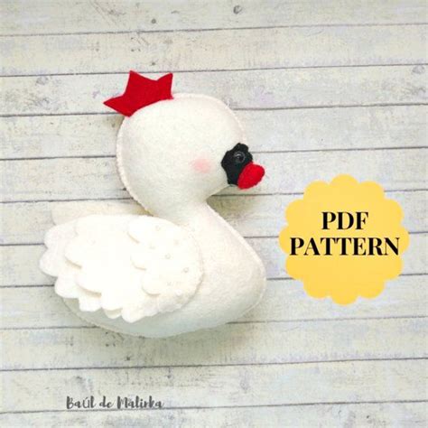 Swan Sewing Pattern Felt Swan Ornament Swan Doll Felt Tutorial Etsy