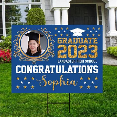 Personalized Graduation Yard Sign 2023 With Photo High School - Etsy