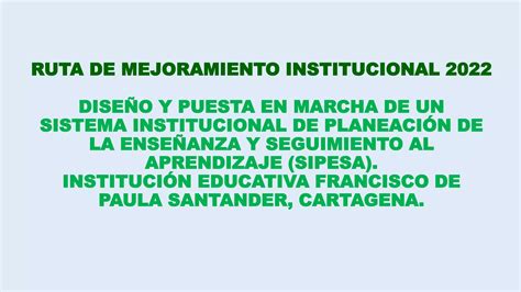 Sistema Institucional De Planeaci N De La Ense Anza Y Seguimiento Al