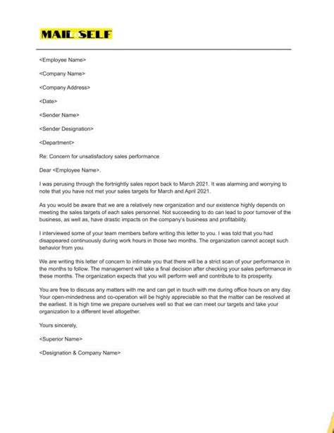 Letter Of Concern How To Templates And Examples Mail To Self