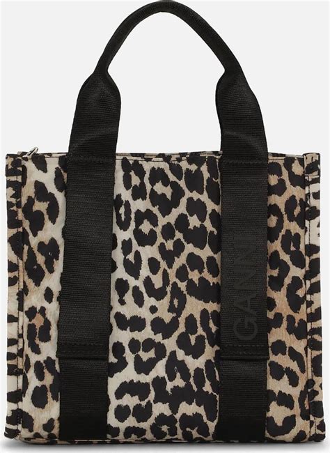 Ganni Recycled Tech Small Tote Print A4955 Leopard Leopard One Size • Pris