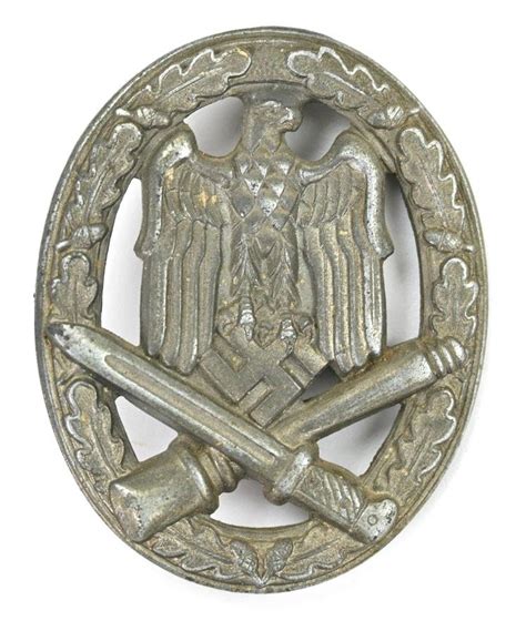 WorldWarCollectibles German General Assault Badge In Silver Wiedmann