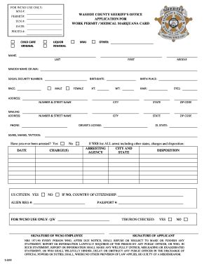 Fillable Online Washoe County Sheriffs Office Application For Work Fax