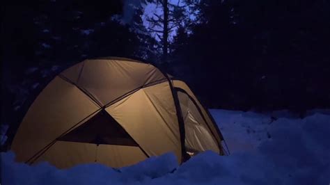 Winter Hot Tent Camping In Snow Cheesesteak Carving Campfire Cooking