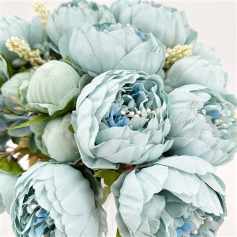 Blue Peonies Bouquet - Etsy