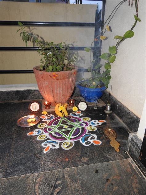 Beautiful Decoration and Puja To the Tulsi Plant during Festival Stock Image - Image of amla ...