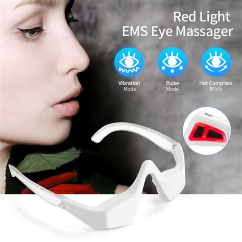 Ems Micro Current Red Light Therapy Eye Relax Massager Mask Fatigue Relief Eye Wrinkles Dark