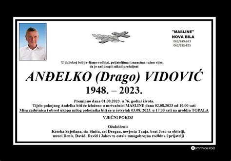 An Elko Drago Vidovi Osmrtnice Ksb