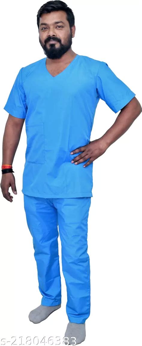 Seemesh Unisex Hospital Scrub Suit Set Blue