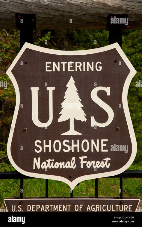 National Forest sign, Shoshone National Forest, Beartooth Highway ...