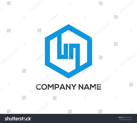 Un Logo Modern Hexagon Blue Color Stock Vector (Royalty Free) 755029147 ...