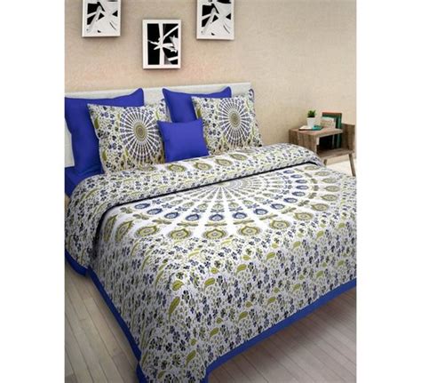 Printed Multicolor Cotton Double Bed Sheet Size 90x108 Inch At Rs 375