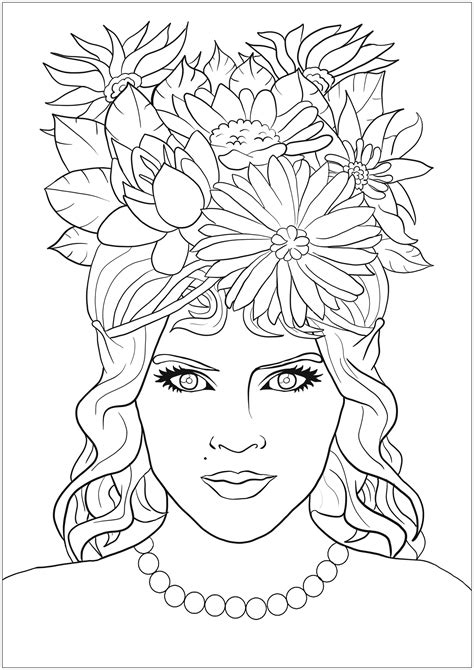 Woman Coloring Pages Easy Draggolia