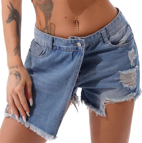 Inlzdz Damen Zerrissene Jeansshorts Kurze Jeans Hotpants H Schen Sexy