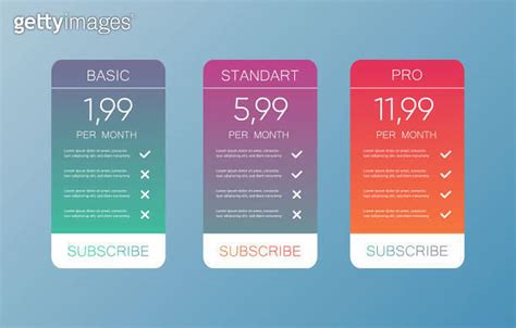 Comparison Pricing List Comparing Price Or Product Plan Chart