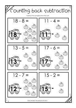 Counting Back Subtraction Strategy Subtraction Up To Twenty