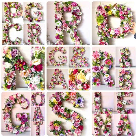 Colourful 3D Flower Letters Floral Letter Woodland Nursery Etsy UK