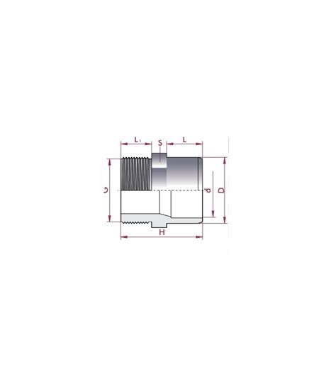 Machón mixto PVC para encolar y roscar macho D 63 mm x 50mm x 2 Cepex