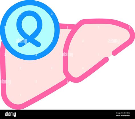 Liver Cancer Color Icon Vector Illustration Sign Stock Vector Image And Art Alamy