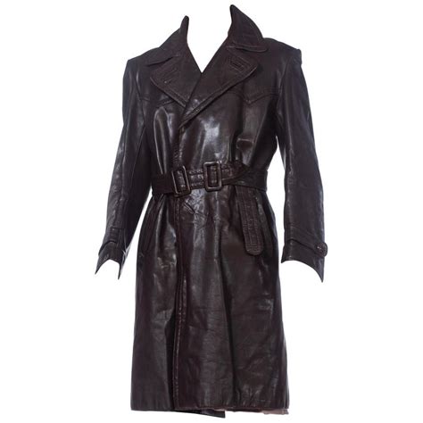 German Military Leather Trench Coat Mens Tradingbasis