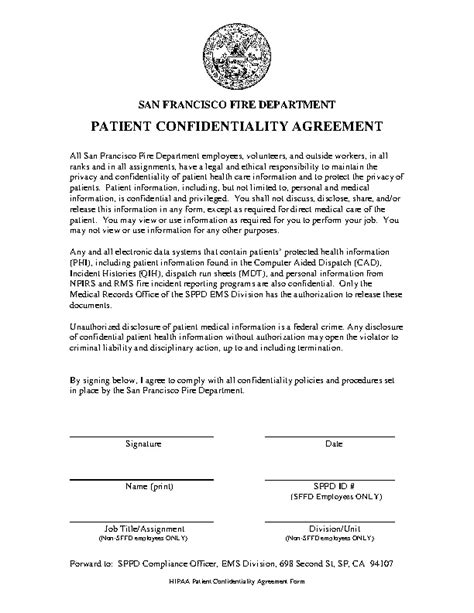 Basic Patient Confidentiality Agreement Pdfsimpli