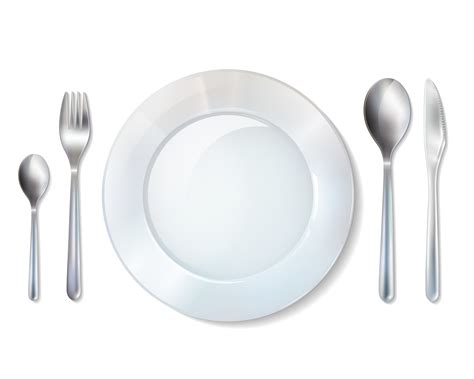 Assiette Et Couverts R Aliste Set Image Art Vectoriel Chez Vecteezy