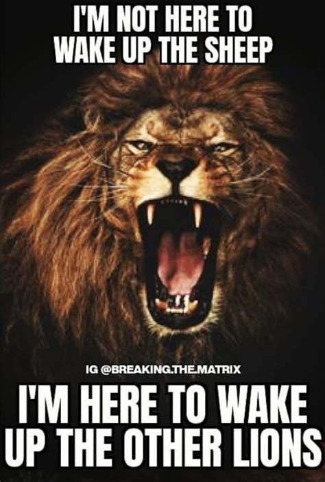 A Lion With Its Mouth Open And The Words I M Not Here To Wake Up The Sheep