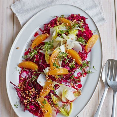 Rotkohl Orangen Salat Mit Gersten Popcorn Rezept ESSEN UND TRINKEN