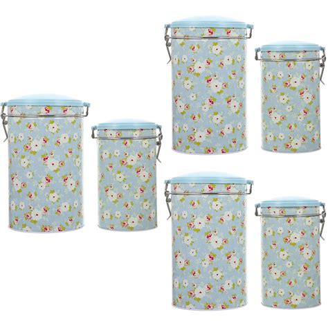 ONAPARTER 6 Pcs Tinplate Storage Box Metal Container With Lid Tea Boxes