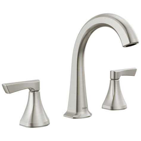 Two Handle Widespread Bathroom Faucet In Spotshield Brushed Nickel 35892lf Sp Delta Faucet