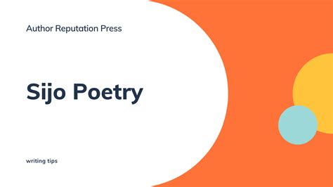 Tips For Writing A Sijo Poetry Author Reputation Press Blog