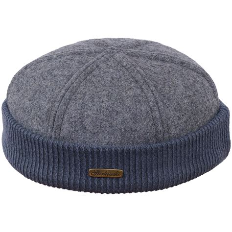 Navy Watch Wool Cloth Dock Worker Beanie Stevedore Longshoreman Cap