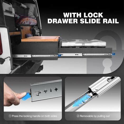 Glissiere Pour Tiroir Charge Lourde Avec Serrure De Fixation Coulisse