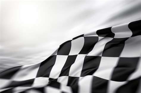 Bandeira Quadriculada Em Preto E Branco De Automobilismo Agitando