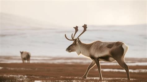 Premium AI Image | A reindeer in the arctic