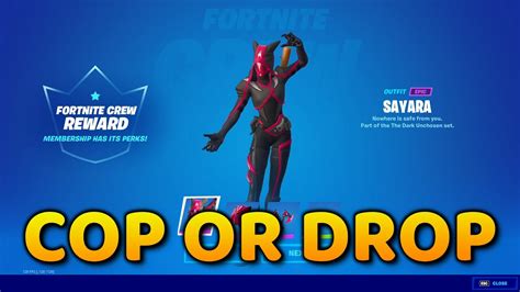 Cop Or Drop Sayara Fortnite Crew Skin Youtube