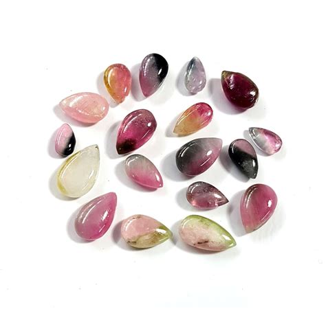 Natural Bi Color Tourmaline Smooth Pear Shaped Undrilled Etsy