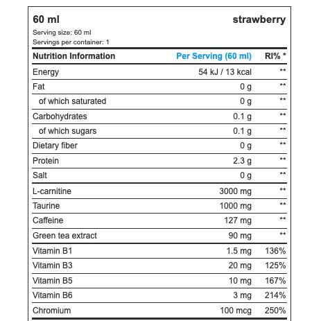 Nutrend Carnitine 3000 Shot Strawberry Flavor Sugar Free 60 ml ...